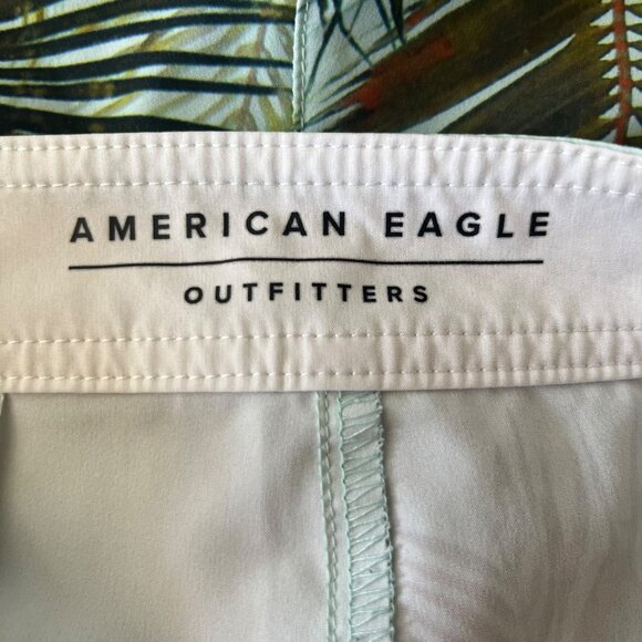 American Eagle Swim Board Shorts Mens Large Palm Tree Drawstring - Picture 6 of 13